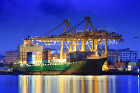 BANGKOK, THAILAND - AUG 25  Port of Klongkuay - Bangkok with blue clear sky on August 25, 2012 in Bangkoki, Thailand  It is the 1th largest cargo port in the Thailand  