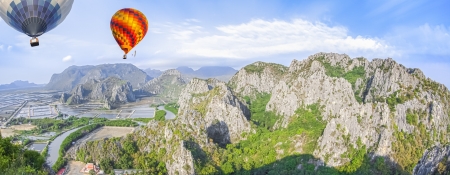 Grand mountain and farm in Thailandの写真素材