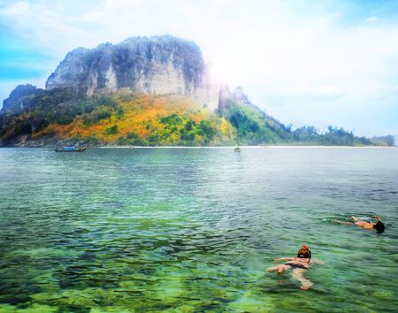 The sea background with small wave の写真素材