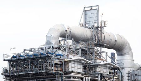 oil refinery plant machine part with white isolated background 