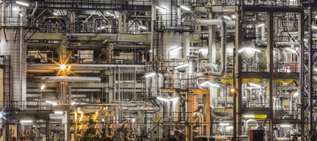 oil refinery plant and pipe lineの写真素材
