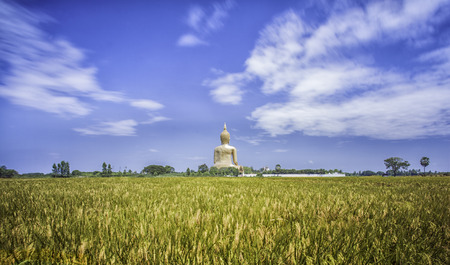 A biggest Buddha in Thailand, Ang Thong provinceの写真素材
