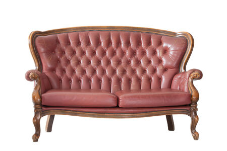 Vintage sofa in an isolated background with clipping partの写真素材