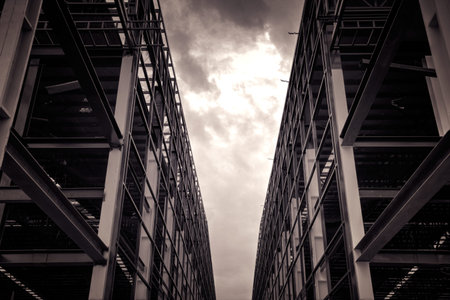 steel construction from under the factory.