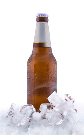 Beer bottle with iceの写真素材