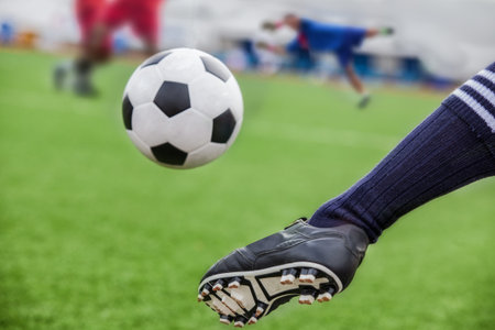 kick soccer ball in goal with loss goalman