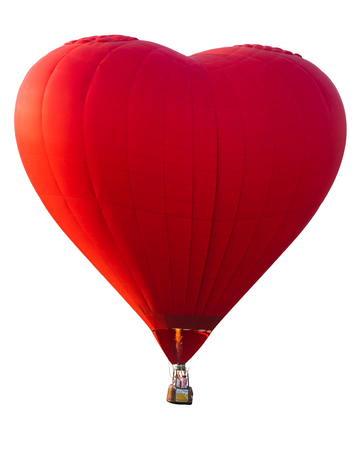 Red heart hot air balloon, good for made icon for love and valentine day conceptの写真素材