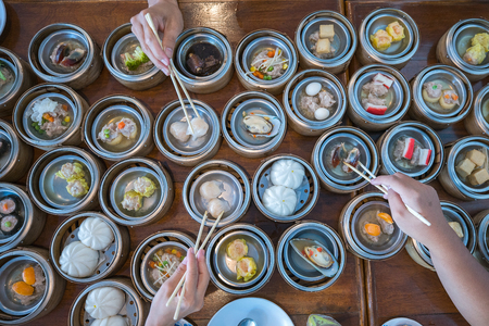 Dim sum breakfast food for chinese restaurant, China, family and asian food conceptの写真素材