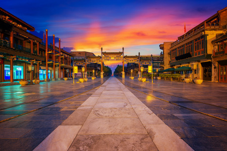 Travel point for ancient door and gate in Beijing city, Peking, Chinaの写真素材