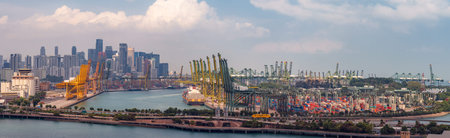 Singapore international port hub, singapore city.