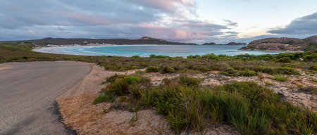 Road and landscape of Western beach at Perth, australia. Best point for camping for Holidayの写真素材