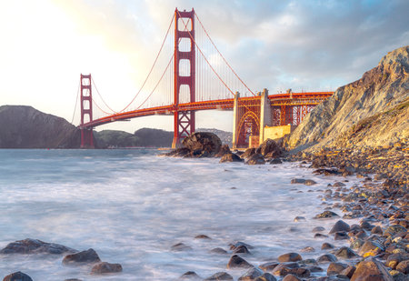 Golden Gate Bridge over San Francisco Bay,  Northern California, USA