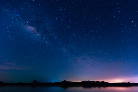 Panorama of star, galaxy and milky way on the sky, background of star for art workの写真素材