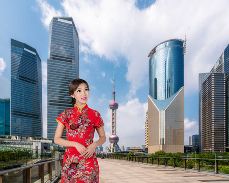 shanghai city from top view with river and morning sky background, shanghai, Chinaの写真素材