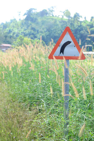 Bend to the right aheadの写真素材