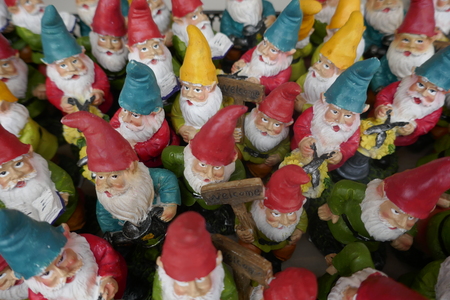 Many little garden gnomesの写真素材
