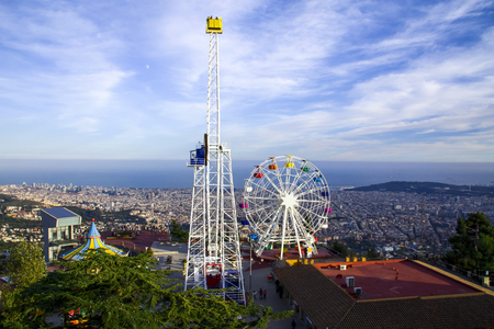 Church of the Sacred Heart of Jesus,located on the summit of Mount Tibidabo in Barcelona, Catalonia, Spainの写真素材