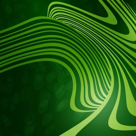 green background with waves of lightのイラスト素材