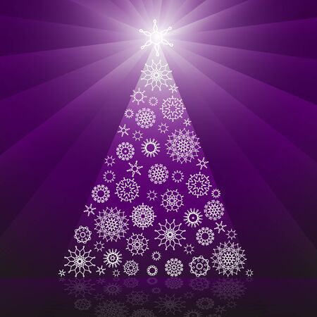 Christmas tree made of snowflakesのイラスト素材