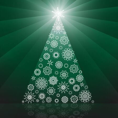Christmas tree made of snowflakesのイラスト素材