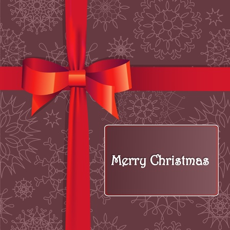Christmas gift box with  bowのイラスト素材