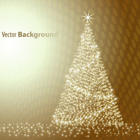 Christmas tree on brown backgroundのイラスト素材