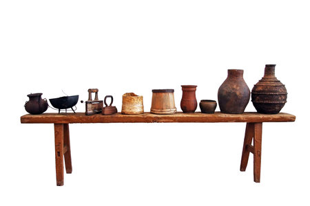 clay pots on a white background