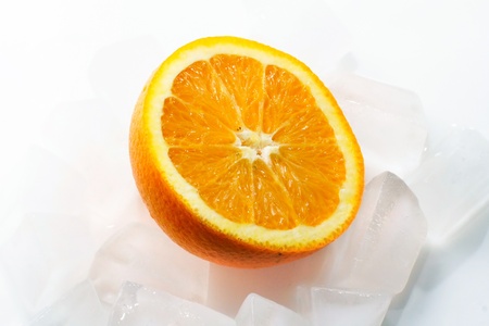fresh orange is on the rocksの写真素材