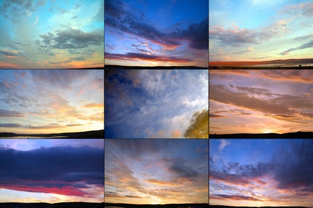 some photos of a sunsetの写真素材