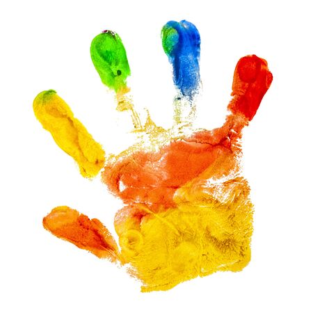 mark pairs of hands, bright colorsの写真素材