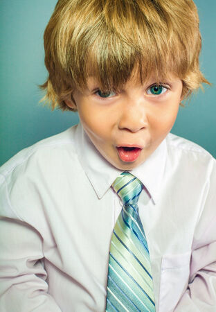 Child with astonished expressionの写真素材