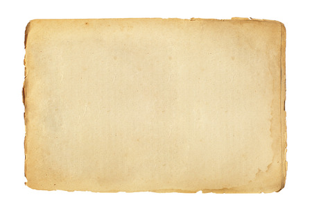 sheet of old paper isolated on a white backgroundの写真素材