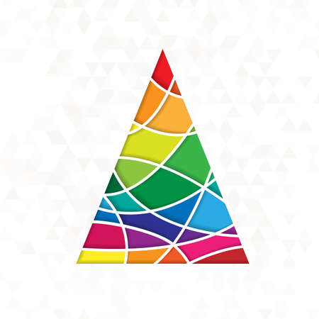 christmas tree in rainbow colorsのイラスト素材