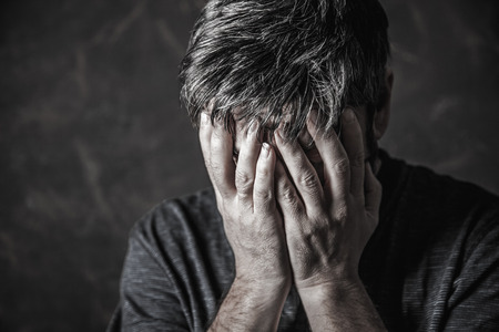 man closed his eyes to prayの写真素材