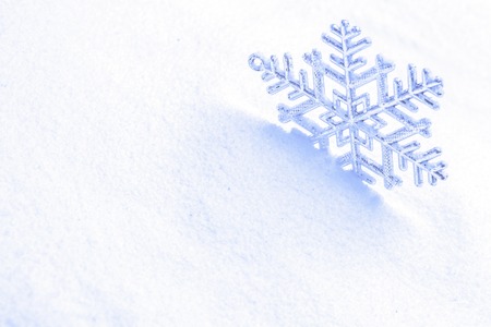 Photo blue snow and snowflakesの写真素材