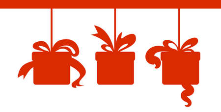 vector illustration of red gift のイラスト素材