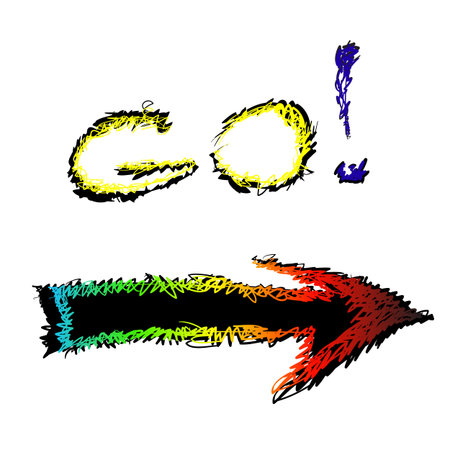 illusrration of arrow and text