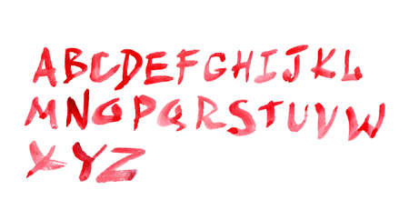 Vector illustration of red water colour alphabetのイラスト素材