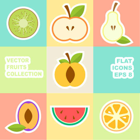 Vector illustration of fruit icon flat styleのイラスト素材
