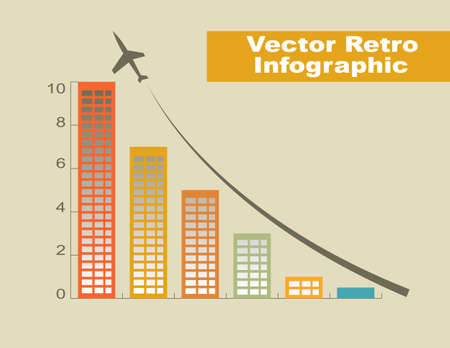 Vector illustration of Retro Infographic flat styleのイラスト素材