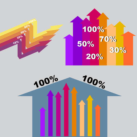 Vector illustration of colorful Abstract Infographics setのイラスト素材