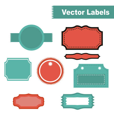 Vector illustration of labels set flat styleのイラスト素材