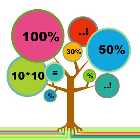 Vector illustration of infographic tree flat styleのイラスト素材