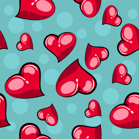 illustration of the seamless backround with hearts