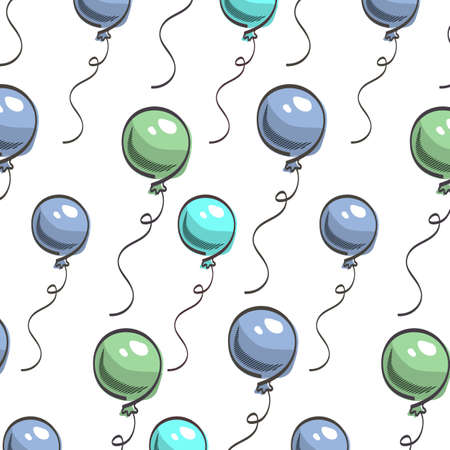 illustration of colorfull balloons backroundのイラスト素材