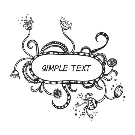 Vector Illustration Of Hand Drawn Doodle Border Frame.のイラスト素材