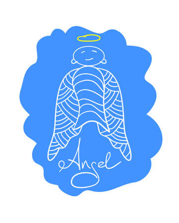 Doodle Angel Illustrationのイラスト素材