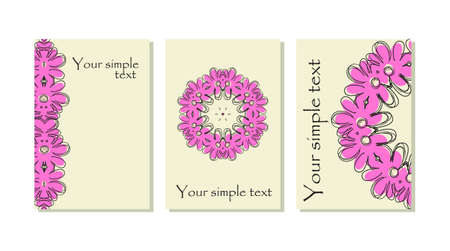 Pink Flowe rCardsのイラスト素材