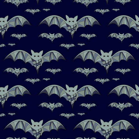 Vector illustration of the seamless background with bats.のイラスト素材
