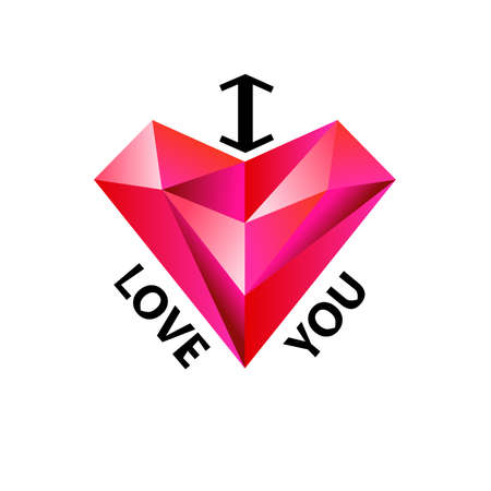 Vector illustration of the red heart logo. Valentine day.のイラスト素材